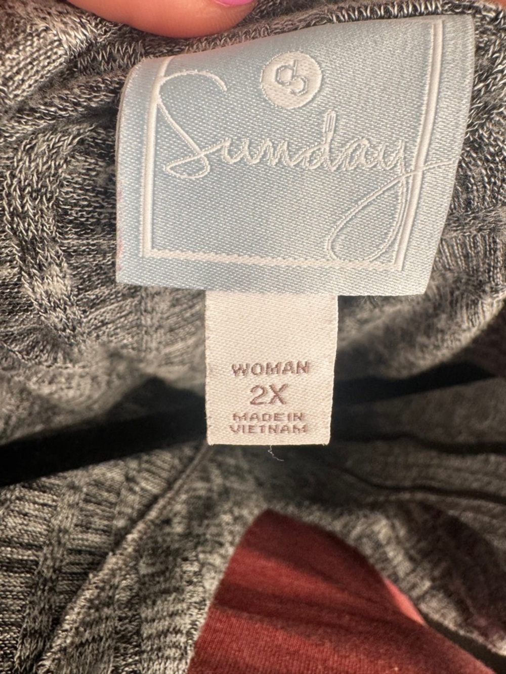 Dress Barn Gray Ribbed Tunic Sweater with Hood - Picture 5 of 6